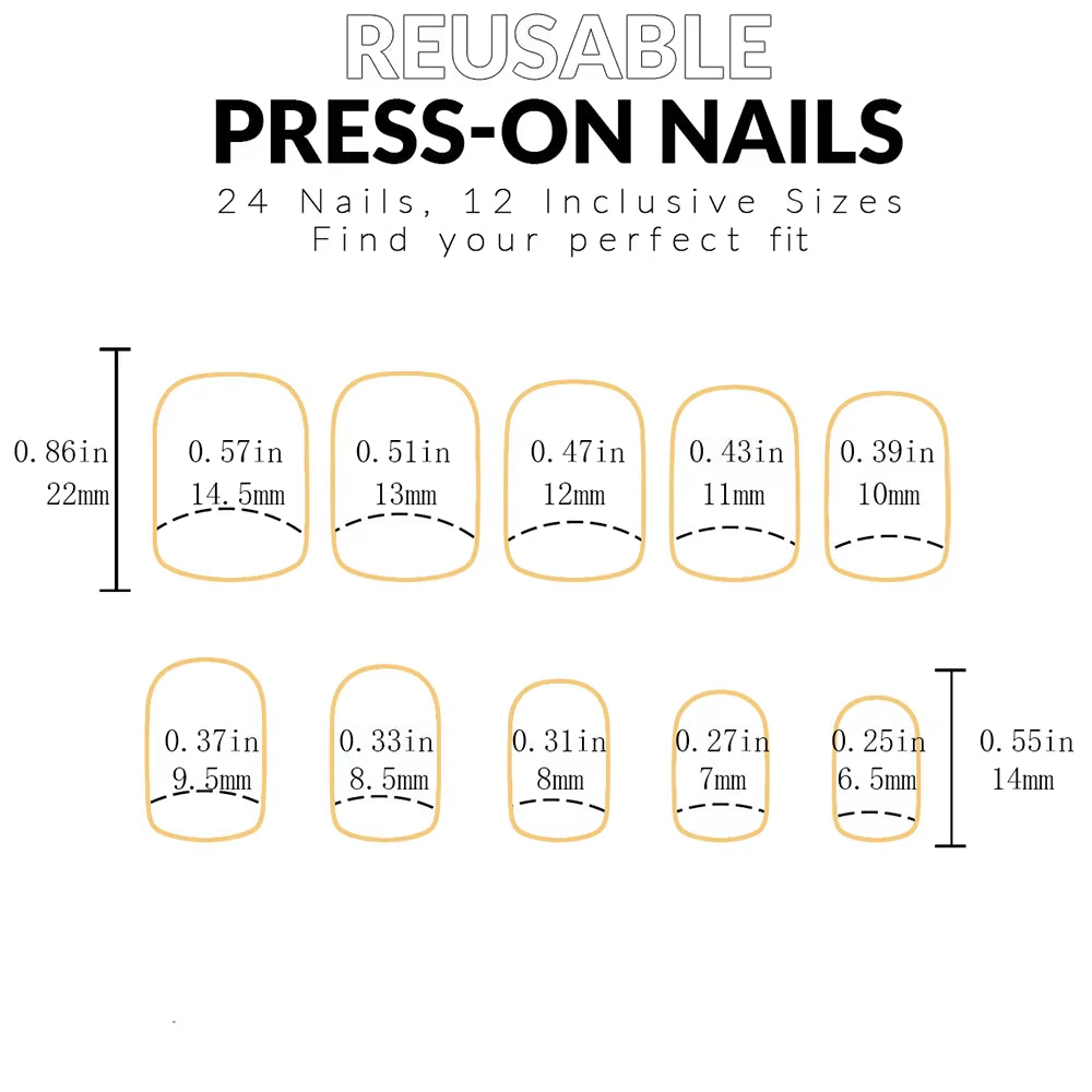 24Pcs Press on Nails Short Square White Press on Nails Solid Color Sweet French Tip Press on Nails Cute Nail